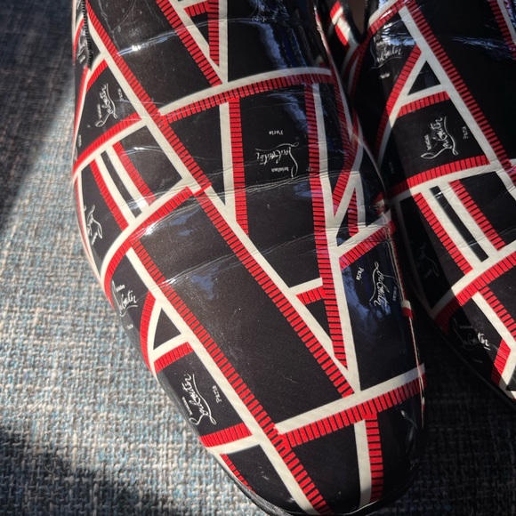 Christian Louboutin Black and Red Patterned Loafers - Picture 11 of 15